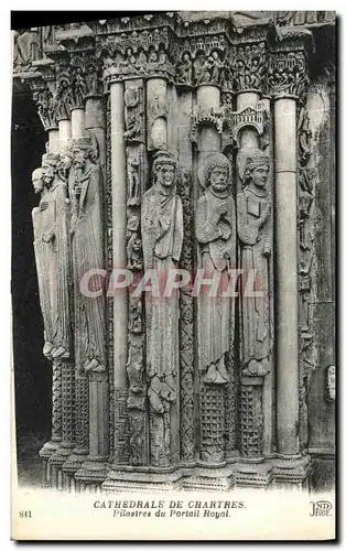 Ansichtskarte AK Cathedrale de Chartres Pilastres du Portail Royal