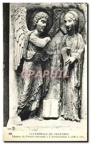 Cartes postales Cathedrale de Chartres Linteau du Portail sud ouest L annonciation