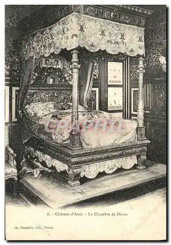 Cartes postales Chateau d Anet La Chambre de Diane