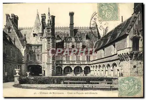 Cartes postales Maintenon Chateau Cour et Facade Septentrionale