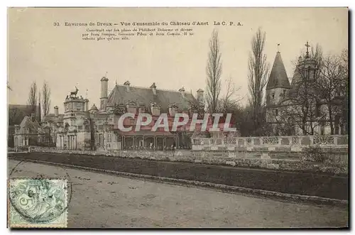 Cartes postales Chateau de Dreux Vue d ensemble du Chateau d Anet