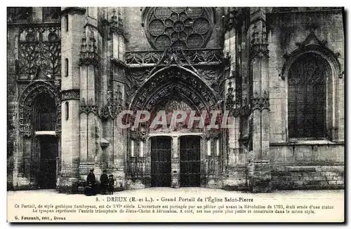 Cartes postales Chateau de Dreux Grand Portail de L Eglise Saint Pierre