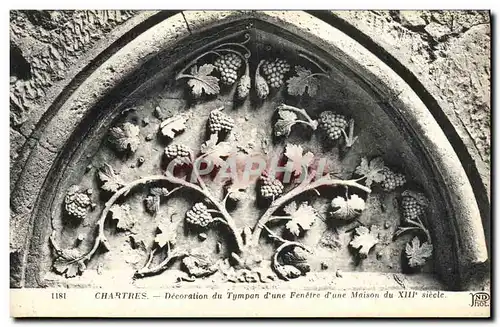 Ansichtskarte AK Chartres Decoration du Tympan d Une Fenetre d une Maison du 13eme