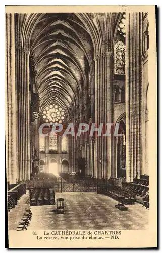 Cartes postales Chartres Cathedrale La Rosace Vue Prise du Choeur