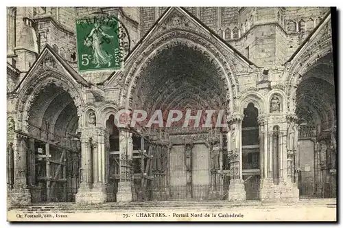 Cartes postales Chartres de Cathedrale Portail Nord la Cathedrale