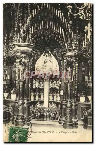 Ansichtskarte AK Chartres de Cathedrale La Vierge du Pilier