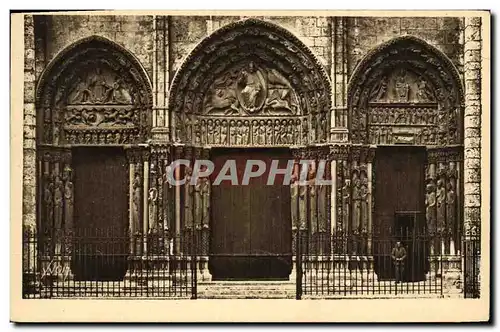 Ansichtskarte AK Chartres de Cathedrale Le Grand Portail