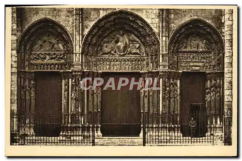 Ansichtskarte AK Chartres de Cathedrale Le Grand Portail