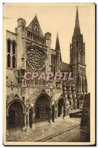 Cartes postales Chartres de Cathedrale La Portail Nord et la Fleche