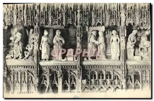 Cartes postales Chartres de Cathedrale Pourtour du Choeur