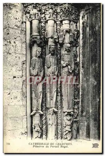 Ansichtskarte AK De Chartres Cathedrale Pilastres du Portail Royal