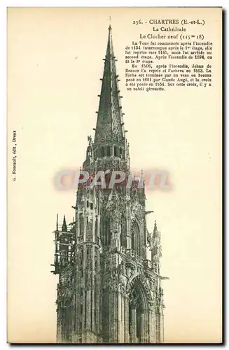 Ansichtskarte AK Chartres La Cathedrale Le Clocher neuf