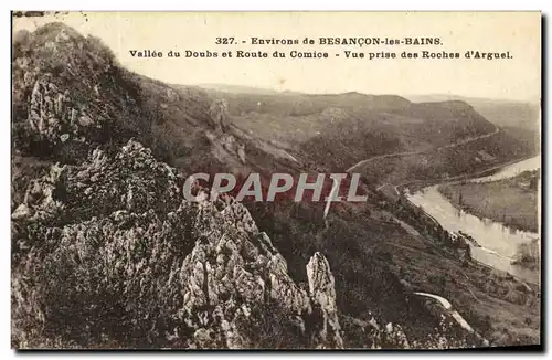 Ansichtskarte AK Environs de Besancon les Bains Vallee du Doubs et Route Comice Vue Prise des Roches d Arguel