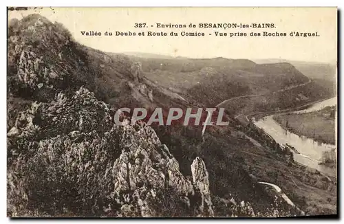 Cartes postales Environs de Besancon les Bains Vallee du Doubs et Route Comice Vue Prise des Roches d Arguel