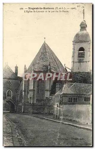 Cartes postales Nogent le Rotrou L Eglise St Laurent et Porche St Denis