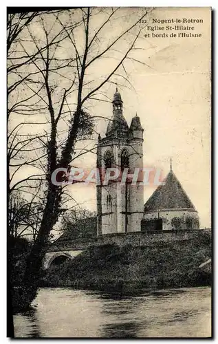 Cartes postales Nogent le Rotrou Eglise St Hilaire et Bords de L Huisne