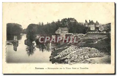 Ansichtskarte AK Vernon Maisonnette sur le Vieux Pont et Tourelles