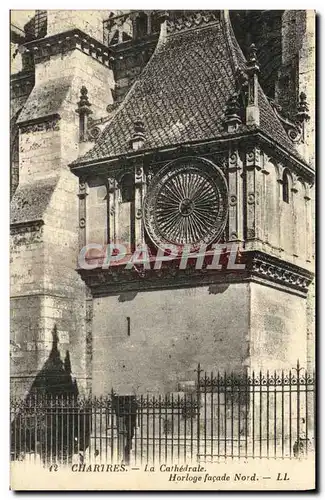 Ansichtskarte AK Cathedrale de Chartres Horloge Facade Nord