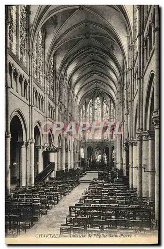 Cartes postales Cathedrale de Chartres Interieur de L Eglise Saint Pierre