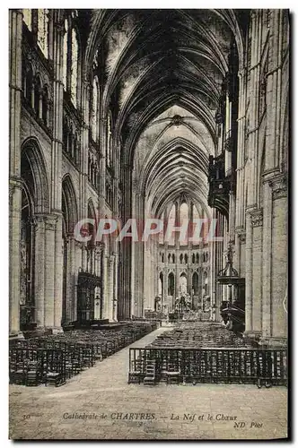 Cartes postales Cathedrale de Chartres La nef et le choeur