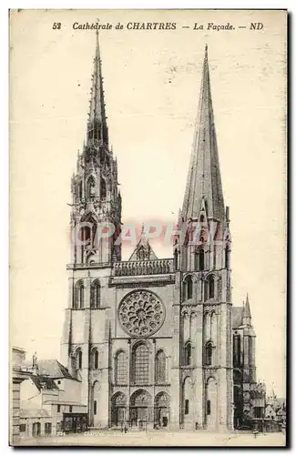 Cartes postales Cathedrale de Chartres Facade