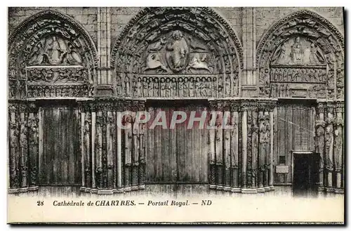 Cartes postales Cathedrale de Chartres Portail Royal