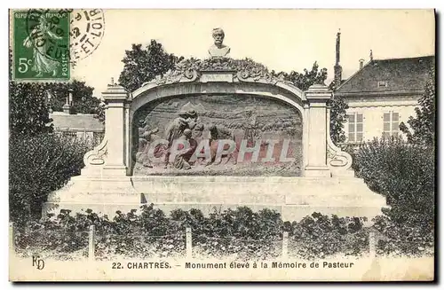 Cartes postales Cathedrale de Chartres Monument eleve a la Memoire de Pasteur