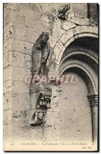 Cartes postales Cathedrale de Chartres L Ane Qui Veille