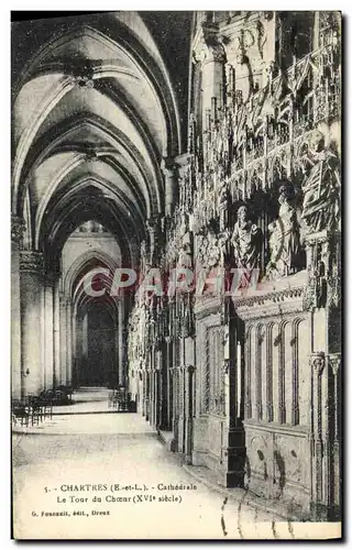 Ansichtskarte AK Cathedrale de Chartres Le tour du choeur