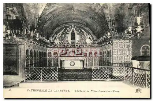 Cartes postales Cathedrale de Chartres Chapelle de Notre Dame Sous Terre