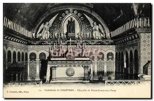 Cartes postales Cathedrale de Chartres Chapelle du Notre Dame Sous Terre