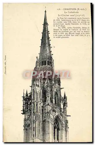 Cartes postales Cathedrale de Chartres Le clocher neuf