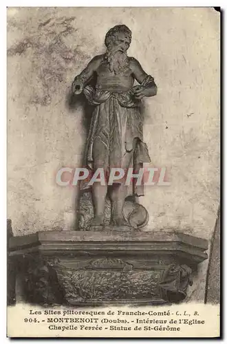 Cartes postales Montbenot Interieur de l Eglise Chapelle ferree Statue de St Gerome