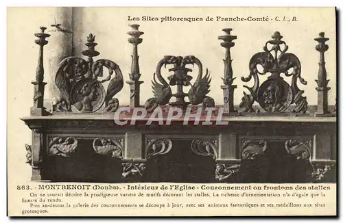 Cartes postales Montbenot Interieur de l Eglise Couronnement ou Frontons des Stalles