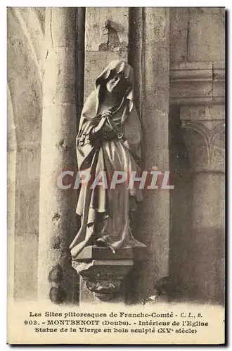 Ansichtskarte AK Montbenot Interieur de l Eglise Statue de la Vierge en Bois Sculpte