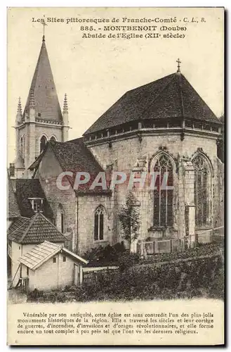 Cartes postales Montbenot Abside de L Eglise Les Sites Pittoresques de Franche Comte