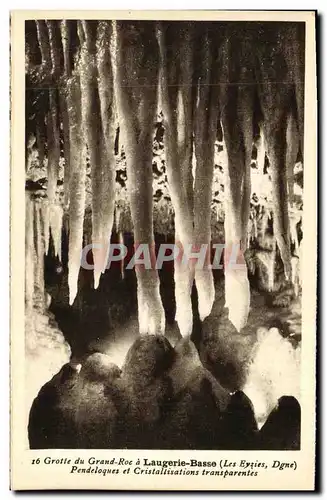 Cartes postales Laugerie Basse Grotte du Grand Roc Pendeloques et Cristalisations transparentes