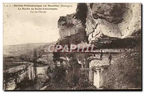 Ansichtskarte AK Stattion prehistorique du Moustier La roche de Saint Christophe Vue de l entree