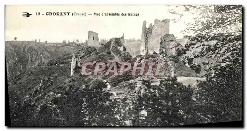 Cartes postales Crozant Vue d ensemble des Ruines