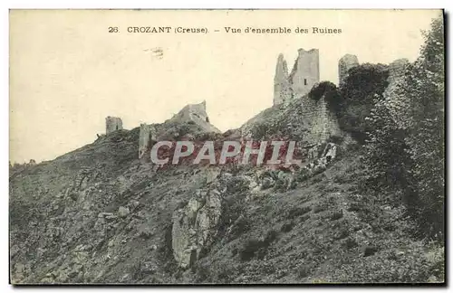 Cartes postales Crozant Vue d ensemble des Ruines