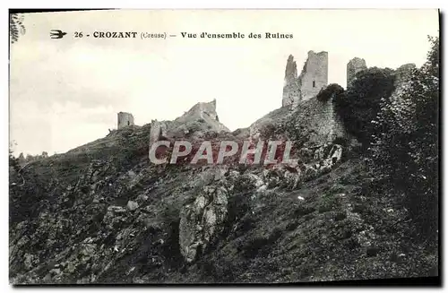 Cartes postales Crozant Vue d ensemble des Ruines