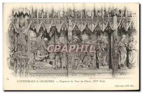 Cartes postales Chartres Cathedrale Fragment du Tour du Choeur