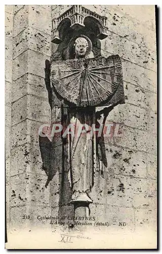 Cartes postales Chartres La Cathedrale L Ange du Meridien