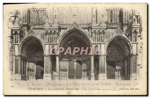 Ansichtskarte AK Chartres La Cathedrale Portail Sud