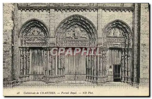 Ansichtskarte AK Chartres La Cathedrale Portail Royal