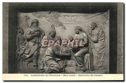 Ansichtskarte AK Chartres Cathedrale de Bas Relief Interieur du choeur