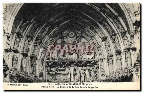 Cartes postales Chartres Cathedrale de Portall Nord Le Tympan de la Baie laterale de gauche