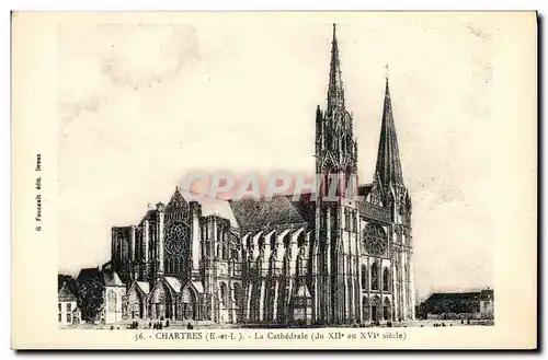 Cartes postales Chartres La Cathedrale