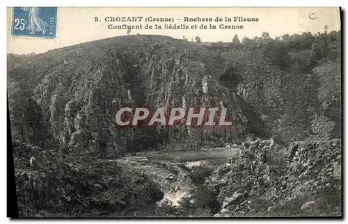 Cartes postales Crozant Rochers de la Fileuse Confluent de la Sedelle et de la Creuse