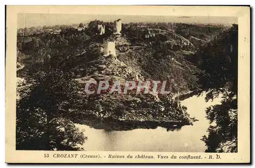 Ansichtskarte AK Crozant Ruines du Chateau Vues du Confluent